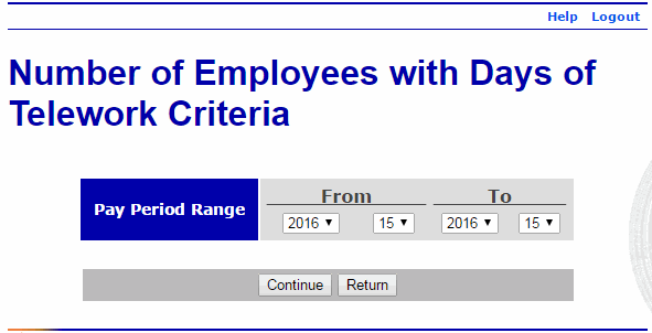 Number of Employees with Days of Telework Criteria Page