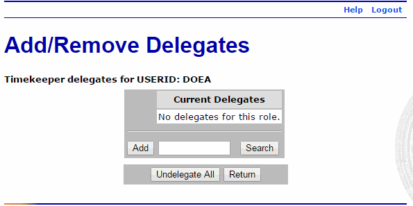 Add Remove Delegates Page
