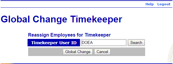 Global Change Timekeeper Page - Current Timekeeper