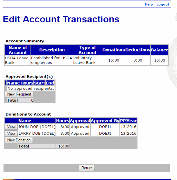 Edit Account Transactions Page - Approved