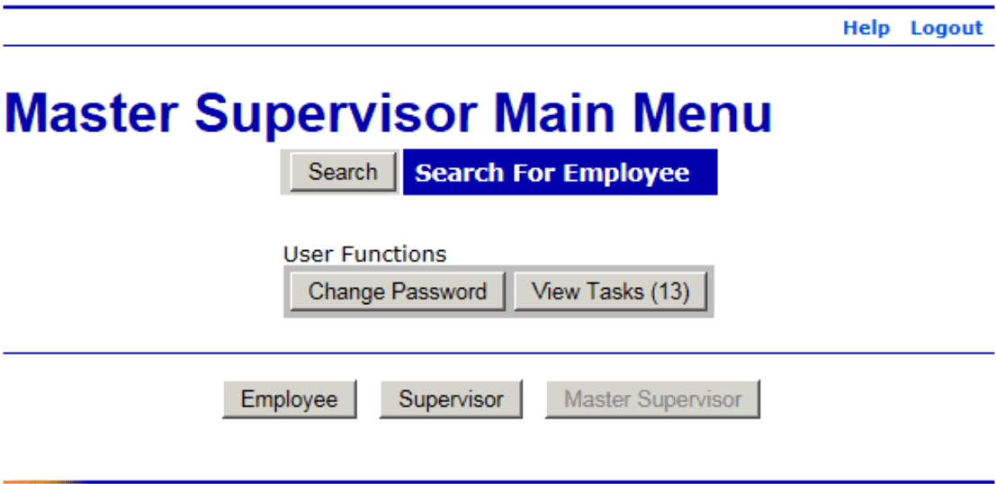 Master Supervisor Main Menu