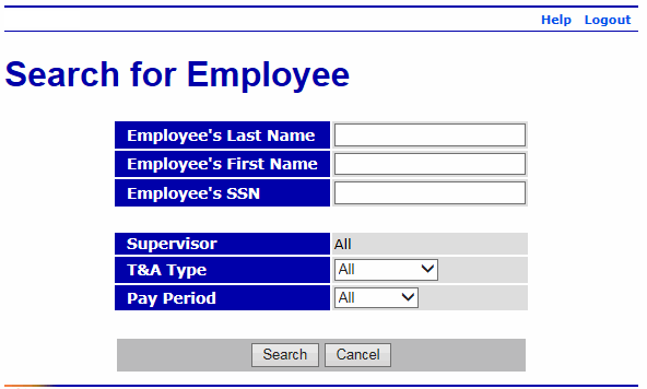 Search for Employee Page