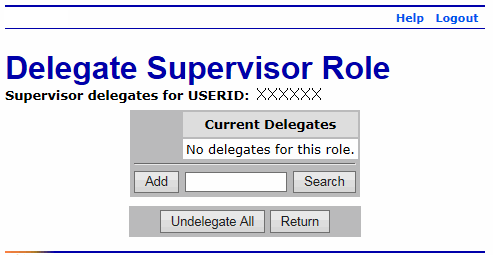 Delegate Supervisor Role Page