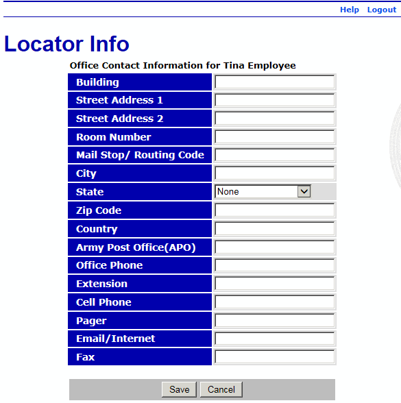 Locator Information Page