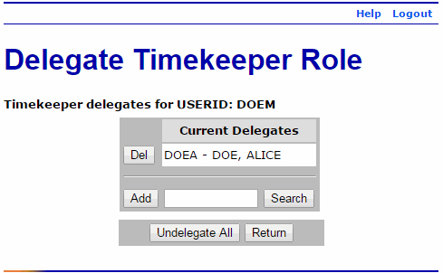 Delegate Timekeeper Role Page - Delegate Added