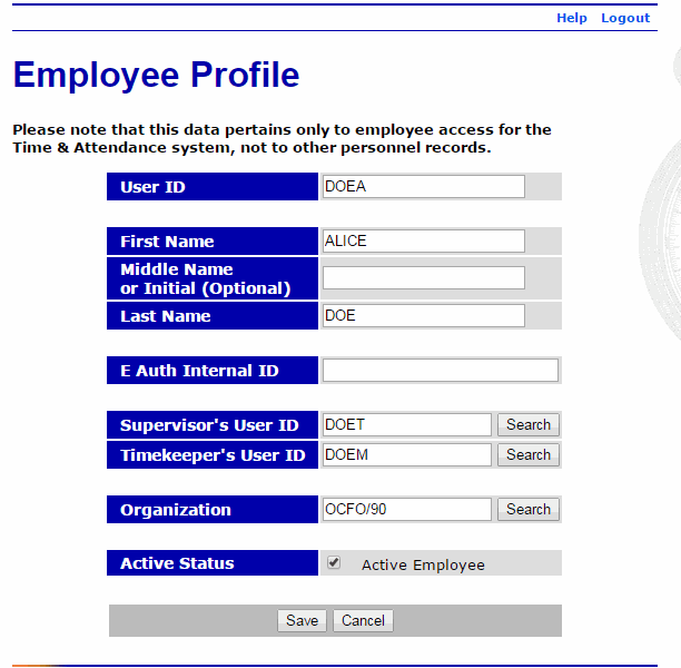 Employee Profile Page - Employee Reassigned