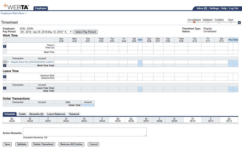 Timesheet Page - Accounting Added