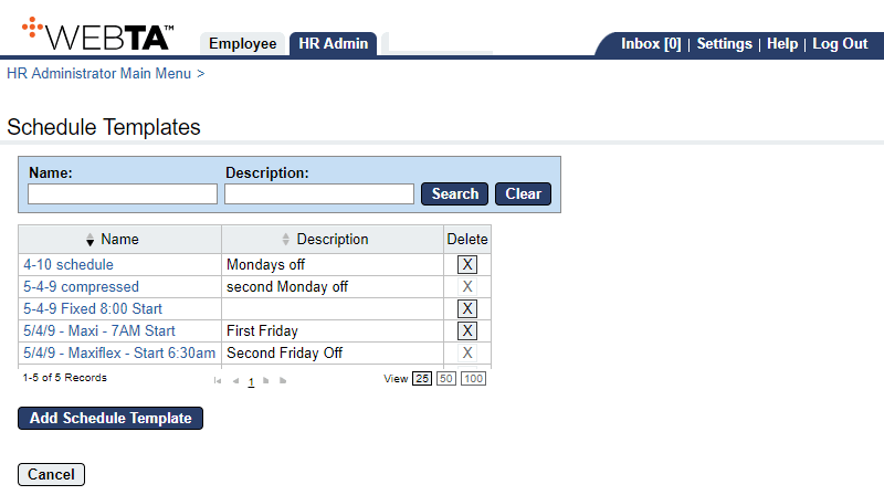 Example of a Page with Sorting Lists