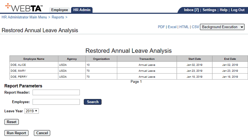 Restored Annual Leave Analysis Report