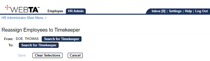 Reassign Employees to Timekeeper Page - From Timekeeper