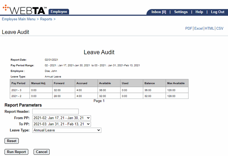 Leave Audit Report