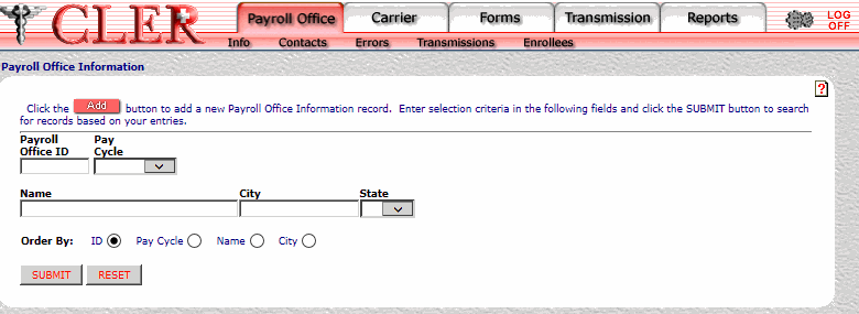 Payroll Office Information Page
