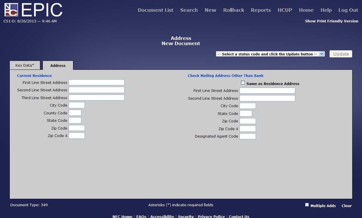 Address - Address Tab Page