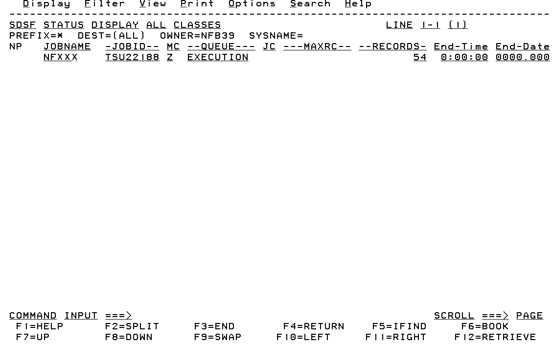 SDSF Status Display All Classes