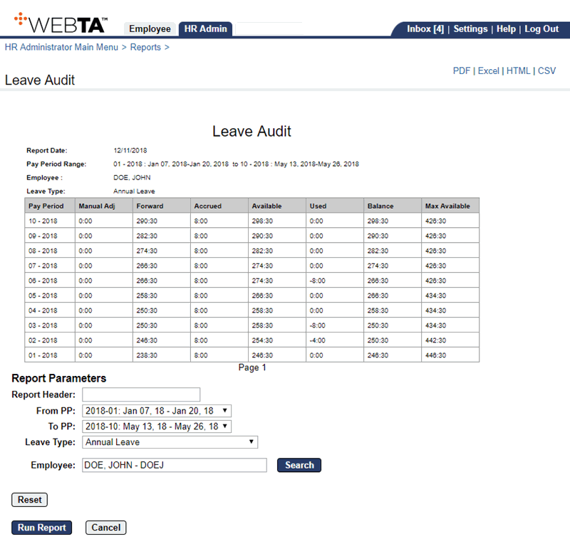 Leave Audit Report