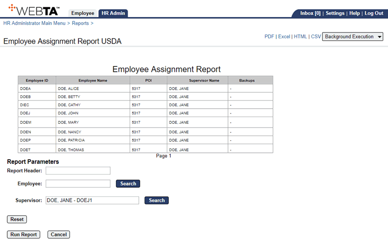 Employee Assignment Report